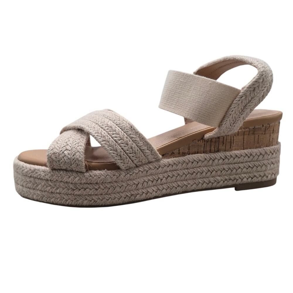 NEW Mia Zonia Women's Cross Strap Raffia Espadrille Wedge Sandals US 7.5